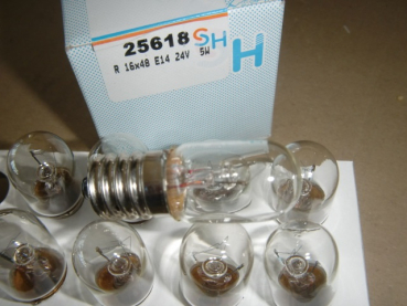 S+H 25618 R 16x48 E14 24V 5W Röhrenlampe